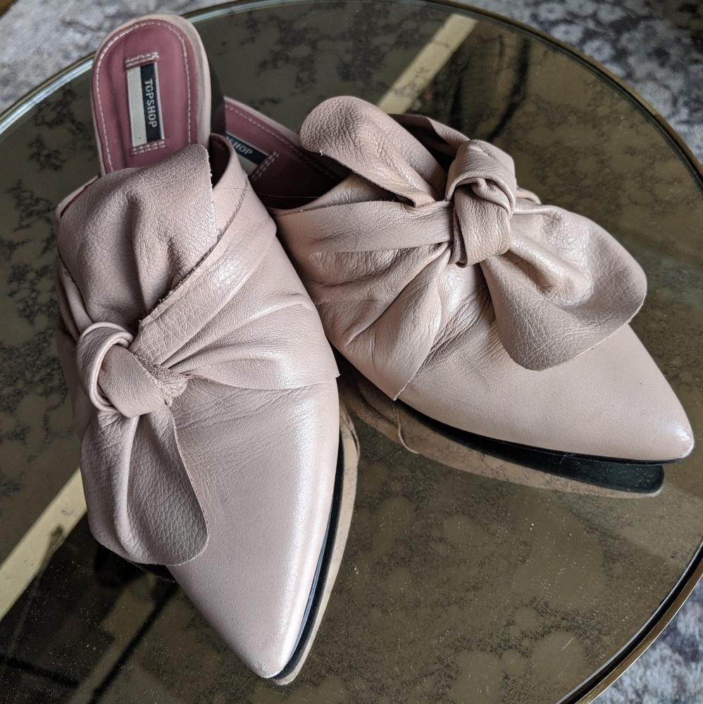 Top Shop pale pink leather mules UK41